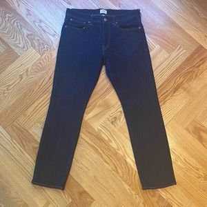 Dark wash, slim fit, straight cut jeans from J.Crew, size 32x30